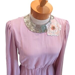 Vintage JoEd Sophisticates Formal Womens Dress 1970s S/M Floral Wedding Guest